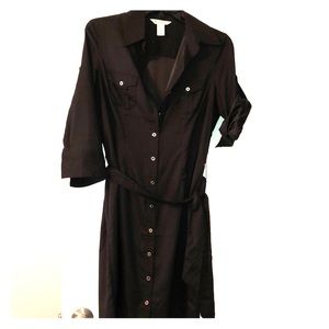 White House Black Market black button down dress